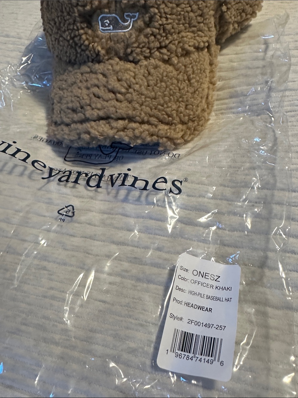 Vineyard Vines Plush Sherpa Cap in Brown - Picture 3 of 4